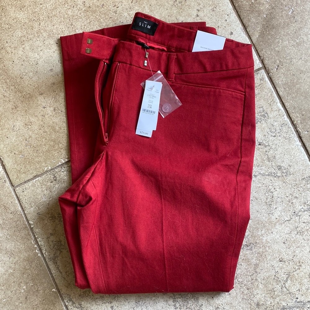 NWT THE SLIM WHITE HOUSE BLACK MARKET TROUSERS SIZE 12